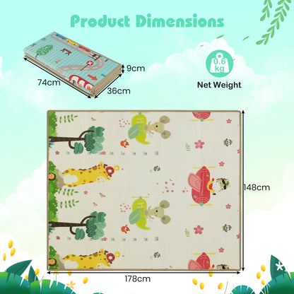 Baby Play Mat 178 x 148 cm Foldable Baby Activity Mat for Floor-Multicolor