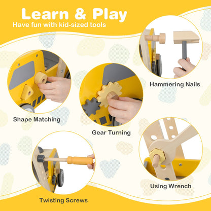 Toddler Push Walker with Adjustable Speed and Bottom Storage-Yellow