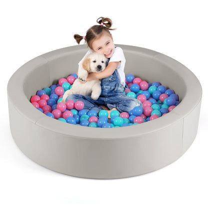 Ball Pit for Toddlers Baby Foam Ball Pit with Ocean Balls Soft Round Kids Ball Pool-Grey
