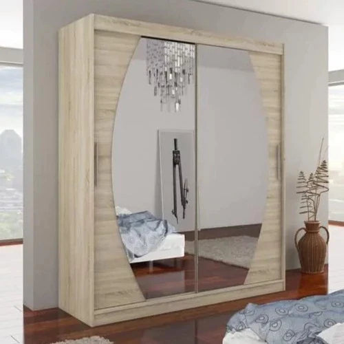 Byron 2-Door Sliding Mirrored Wardrobe 180cm - Sonoma Oak, Brown or Black