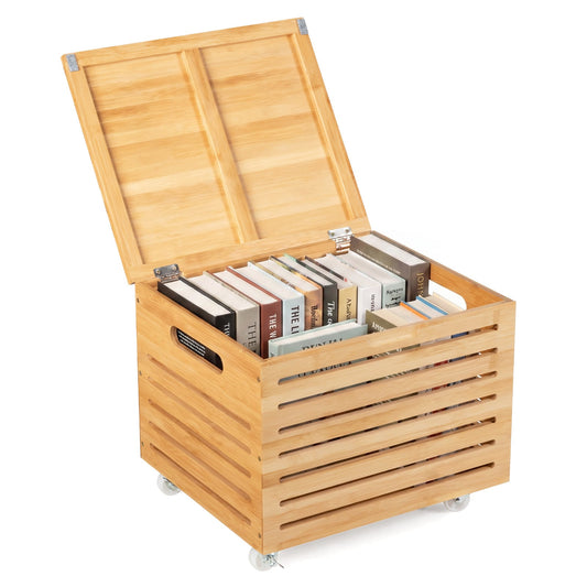 Bamboo Rolling Storage Box in Natural