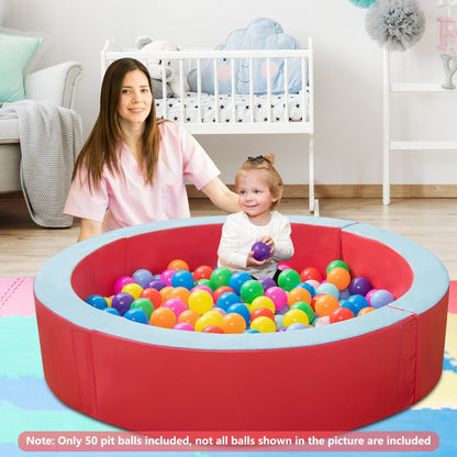 Foam Ball Pit with 50 Colorful Balls-Red