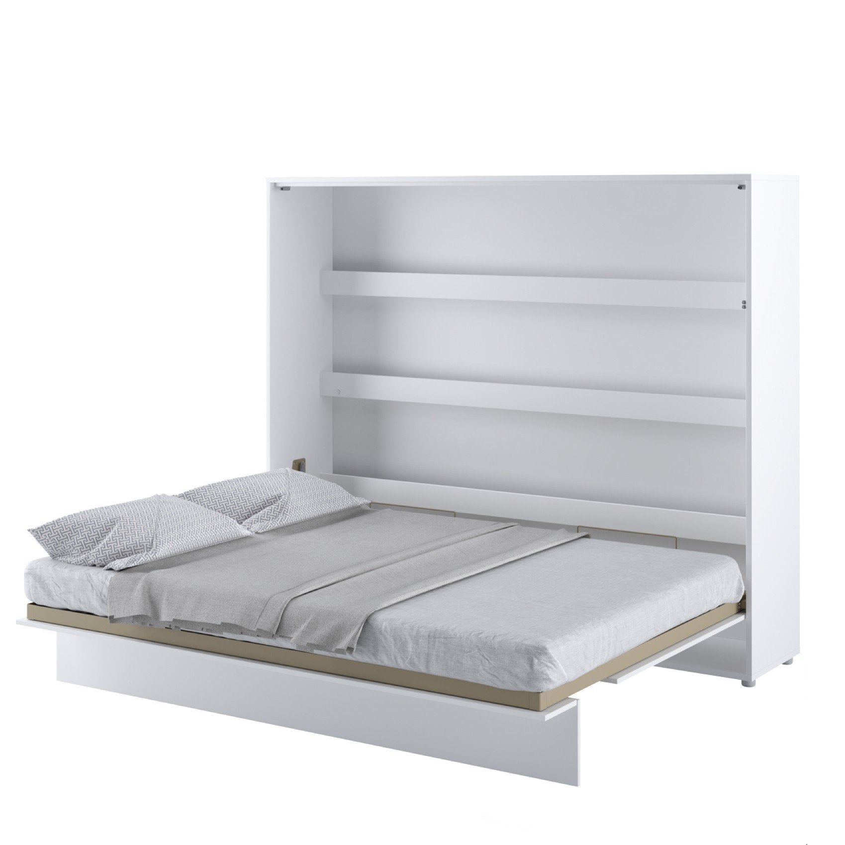 BC-14 Horizontal Wall Bed Concept 160cm With Storage Cabinet - Furniture Gold