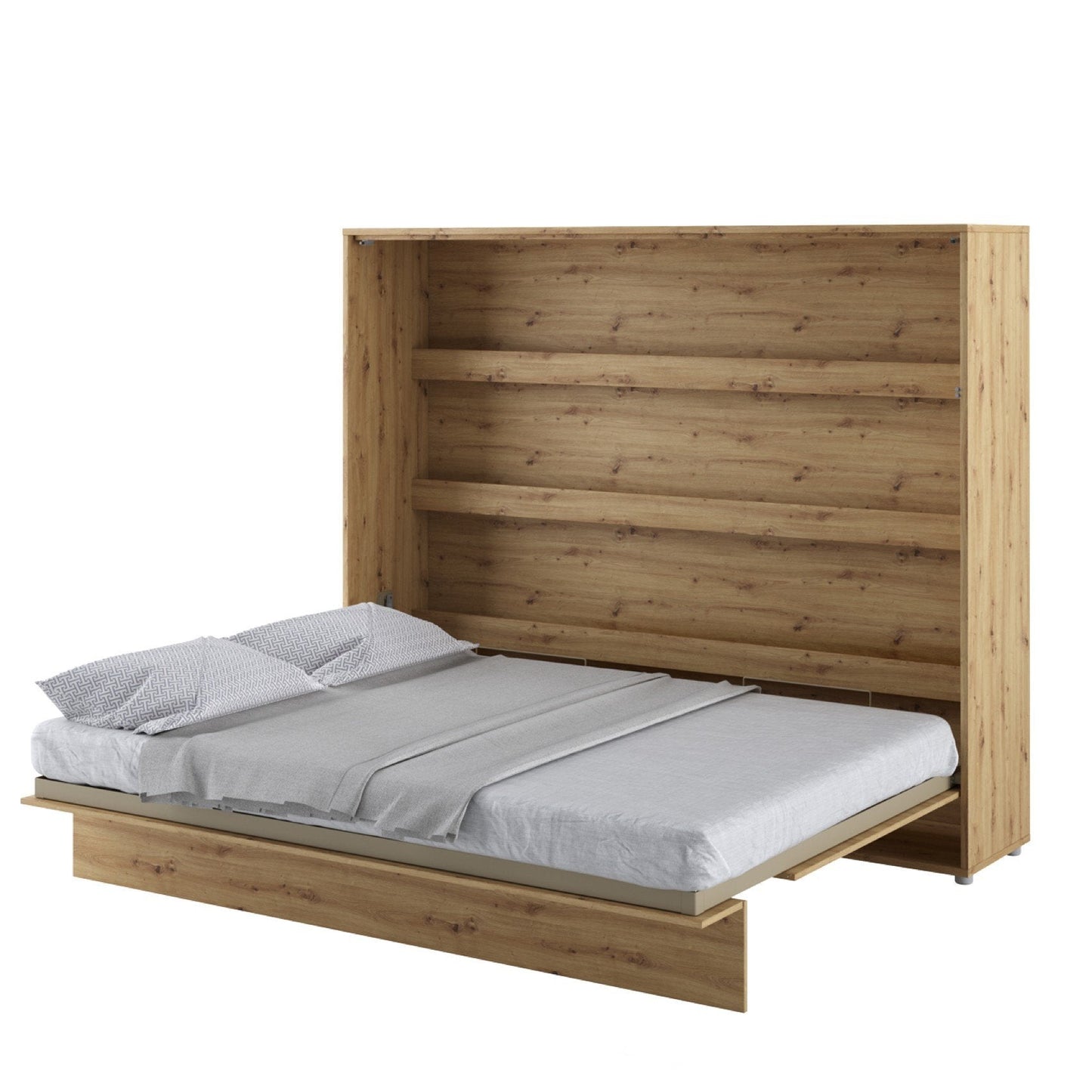 BC-14 Horizontal Wall Bed Concept 160cm With Storage Cabinet - Furniture Gold