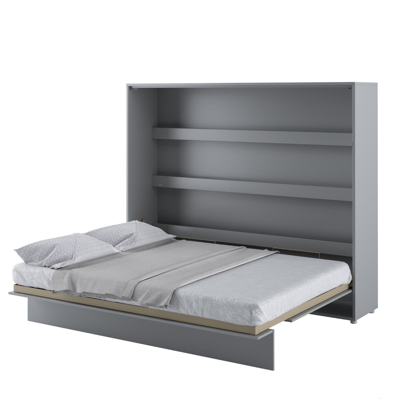 BC-14 Horizontal Wall Bed Concept 160cm With Storage Cabinet - Furniture Gold