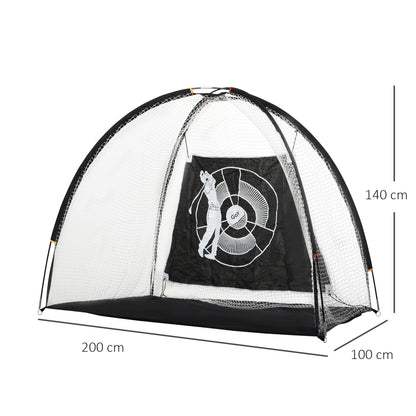 HOMCOM 2M Golf Hitting Practice Net Target Cloth For Backyard Garden Indoor & Outdoor Driving Range Chipping Net with Carry Bag for Sports Training