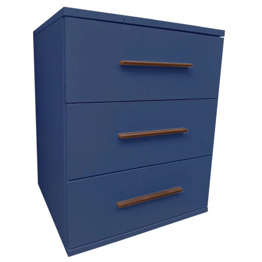 Bedside Table WINSTEAD 3 Drawer Nightstand Dark Blue 45cm