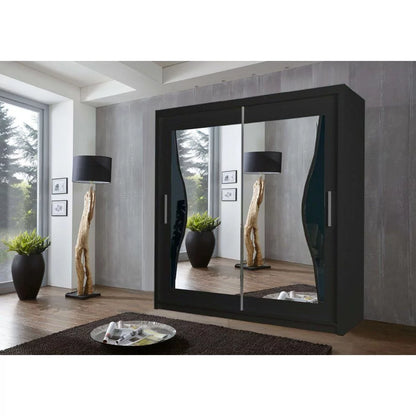 Heffner Black Sliding Door Wardrobe - 3 Sizes