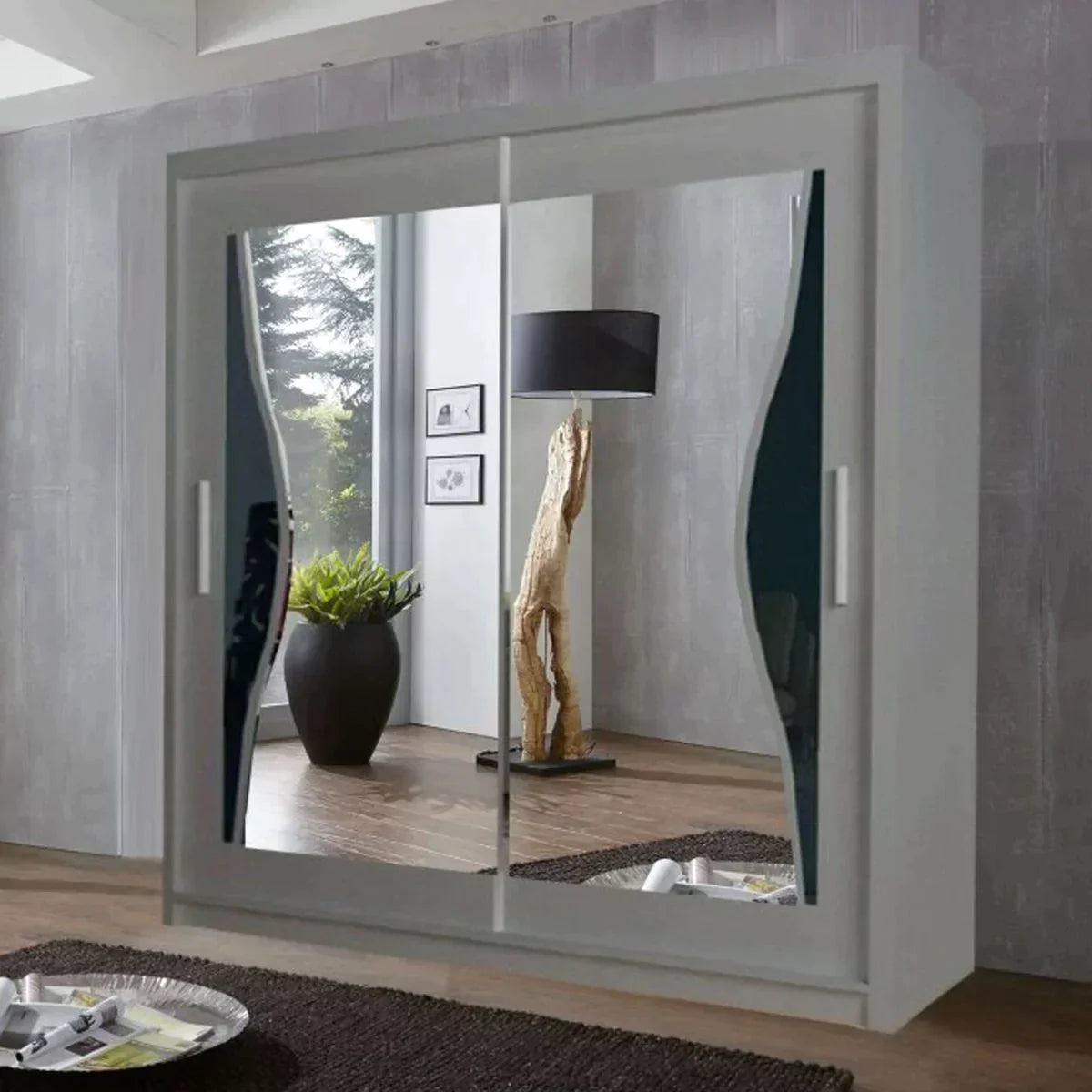 Heffner Grey Sliding Door Wardrobe - 3 Sizes