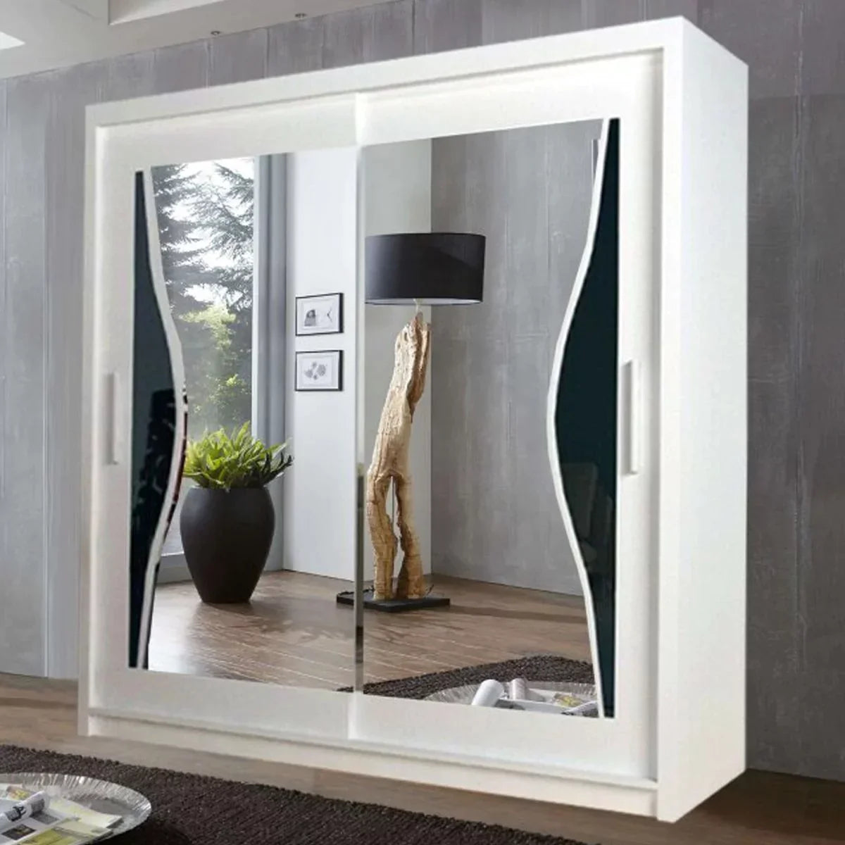 Heffner Black Sliding Door Wardrobe - 3 Sizes