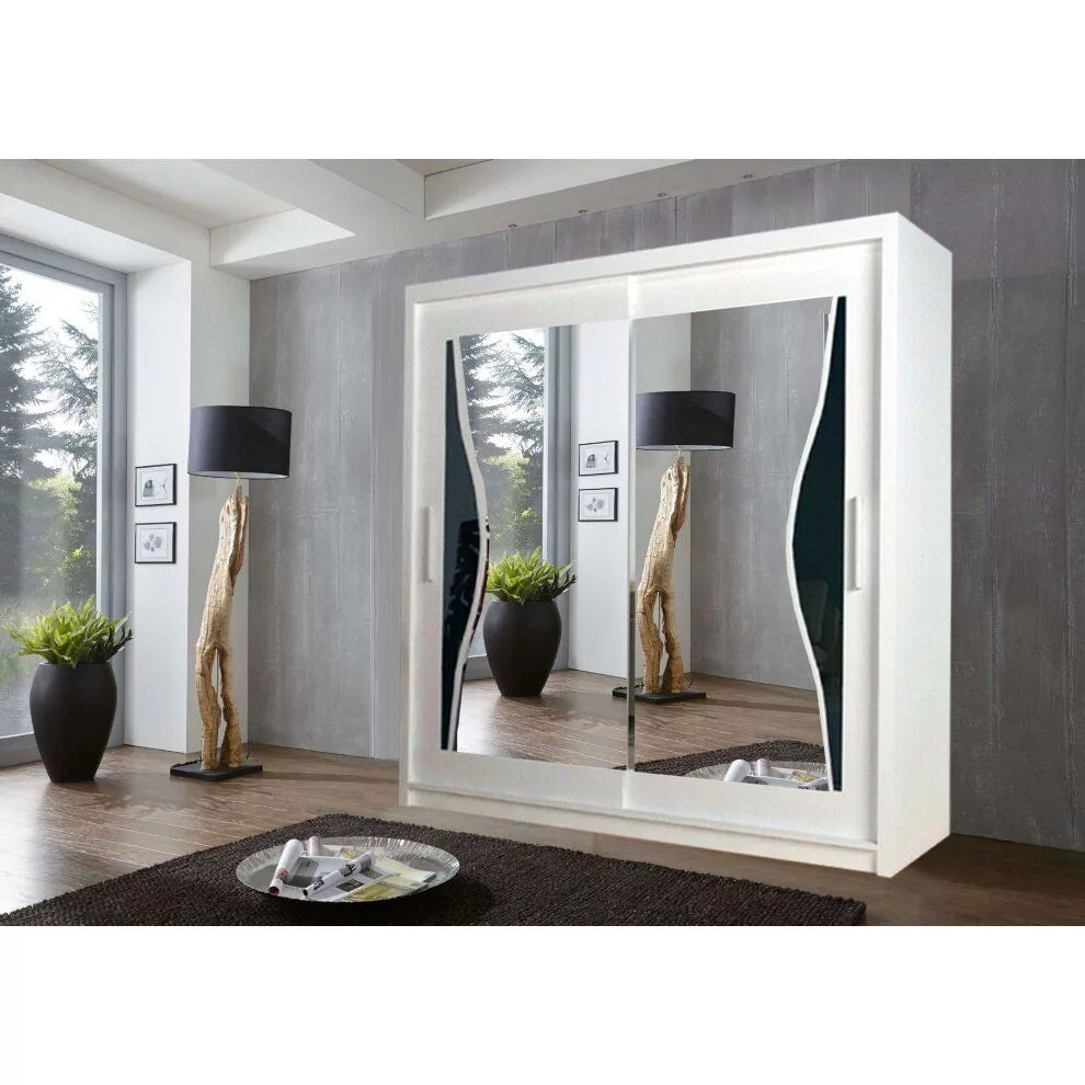 Heffner Black Sliding Door Wardrobe - 3 Sizes