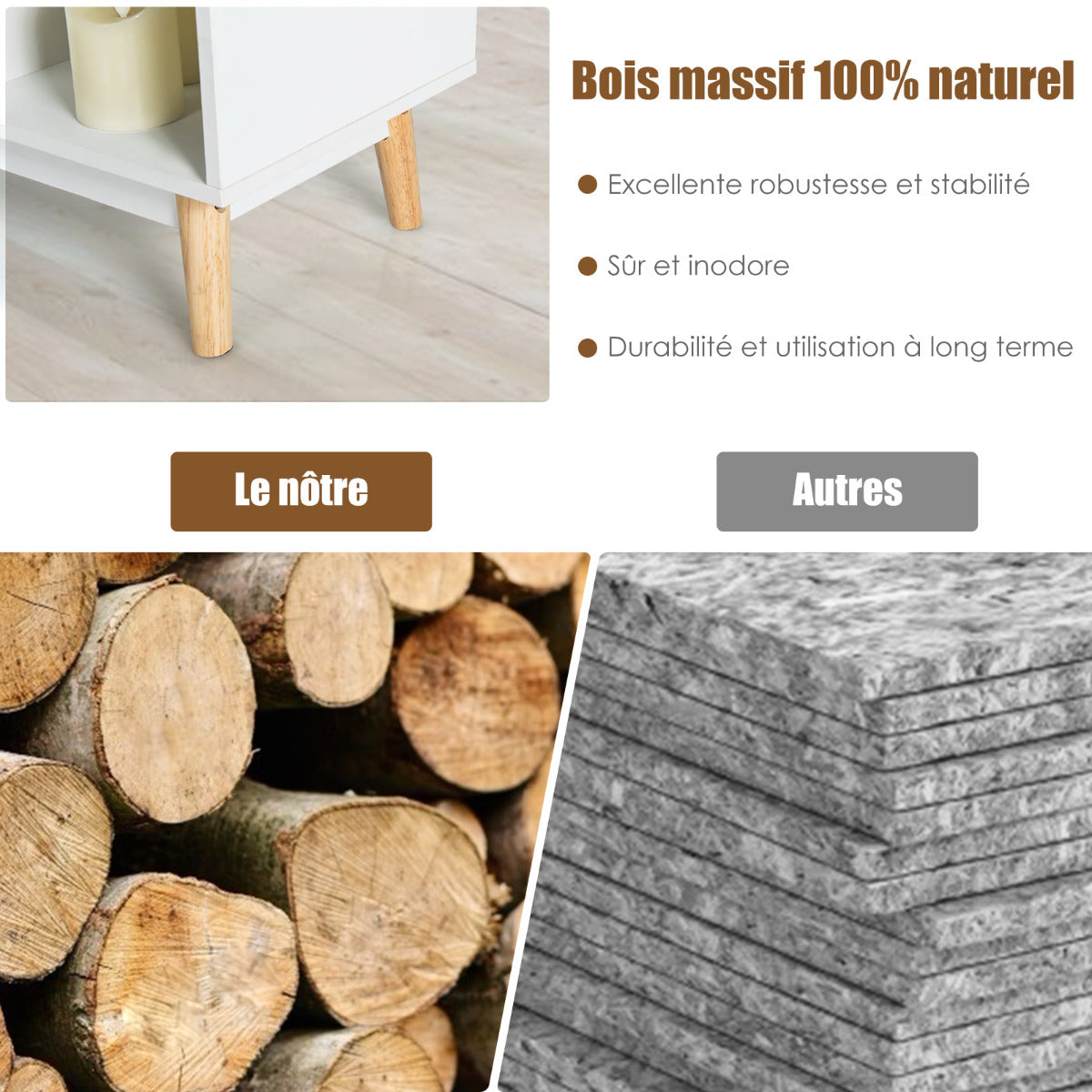 8-Cube Storage Organizer with 2 Anti-Tipping Mechanisms-White