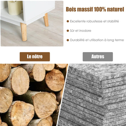 8-Cube Storage Organizer with 2 Anti-Tipping Mechanisms-White