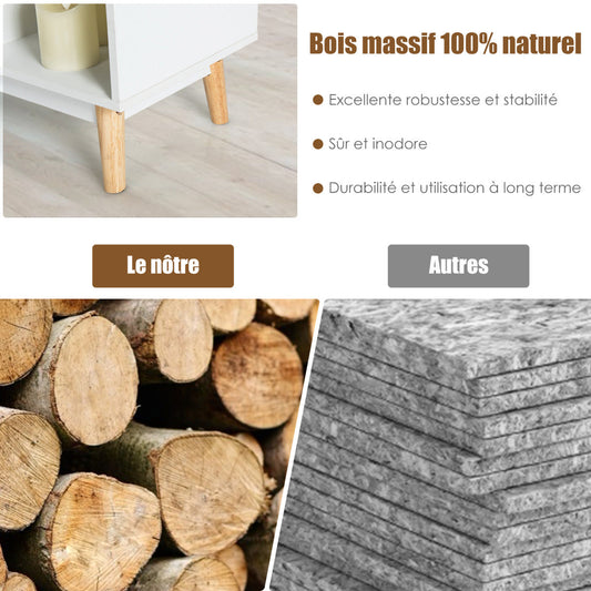 8-Cube Storage Organizer with 2 Anti-Tipping Mechanisms-White