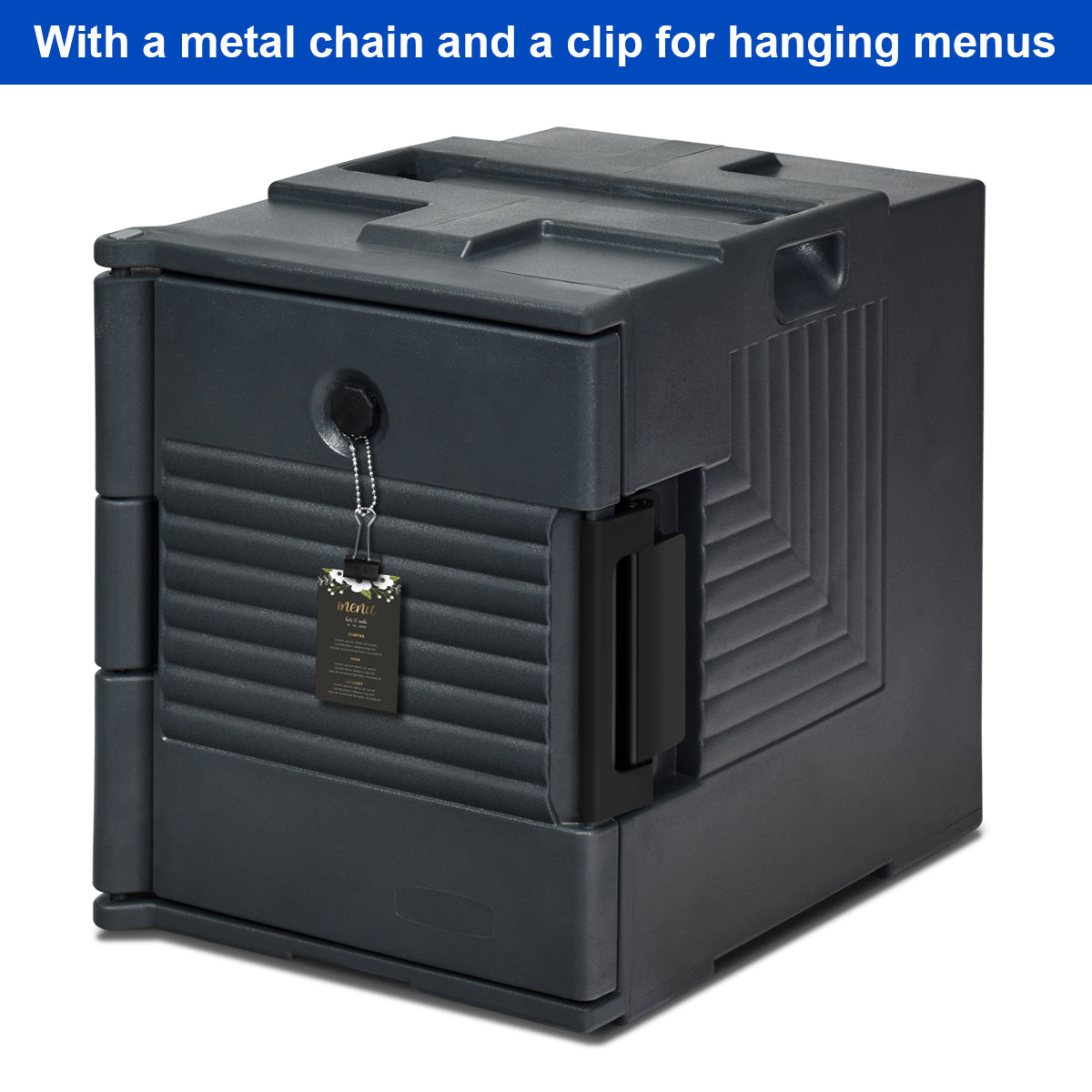 Front-Loading Insulated Food Pan Carrier for 6 Full-Size Pans-Black