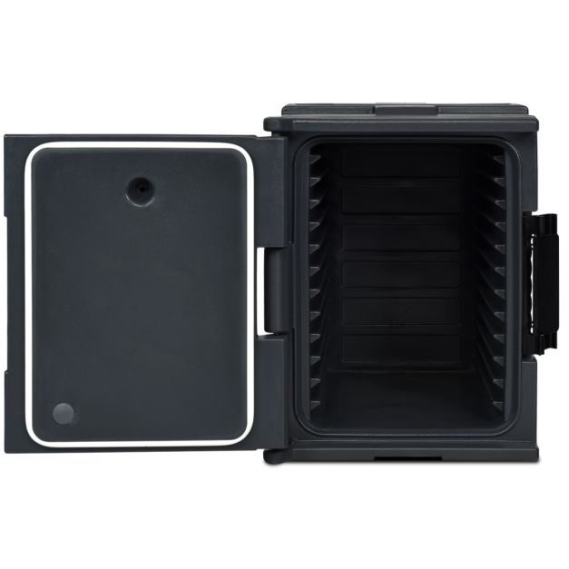 Front-Loading Insulated Food Pan Carrier for 6 Full-Size Pans-Black