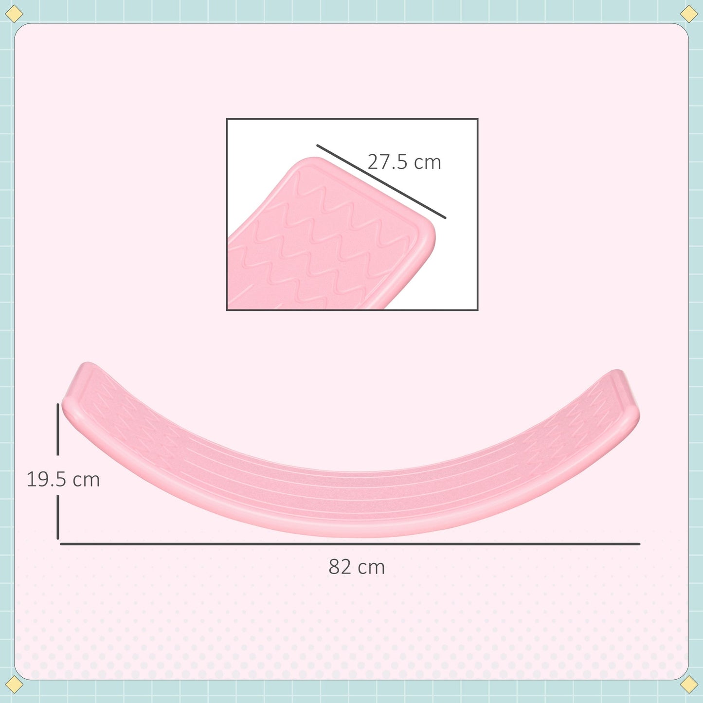 لوح التوازن ZONEKIZ، لوح تمايل للأطفال، للأعمار من 3 إلى 6 سنوات - وردي