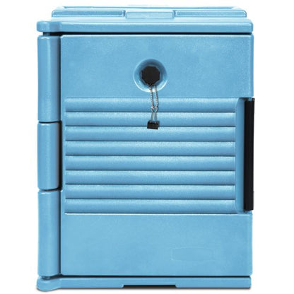 Front-Loading Insulated Food Pan Carrier for 6 Full-Size Pans-Blue