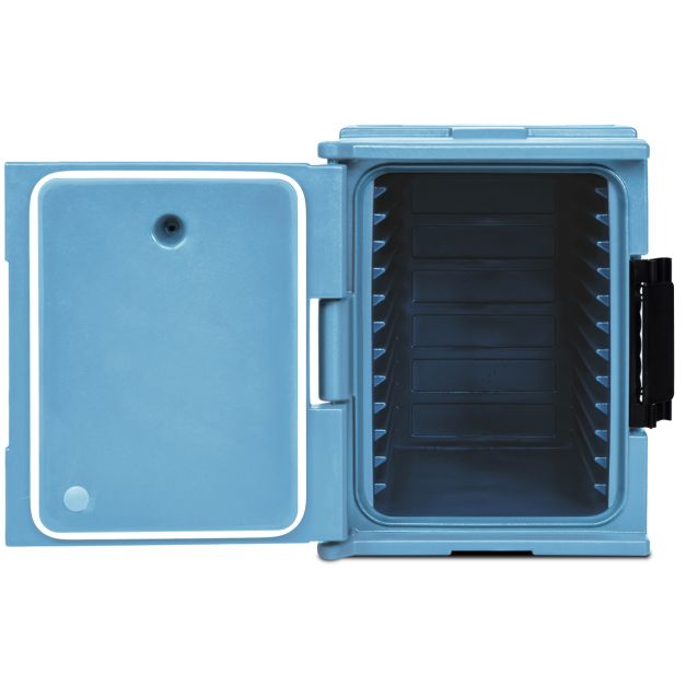 Front-Loading Insulated Food Pan Carrier for 6 Full-Size Pans-Blue