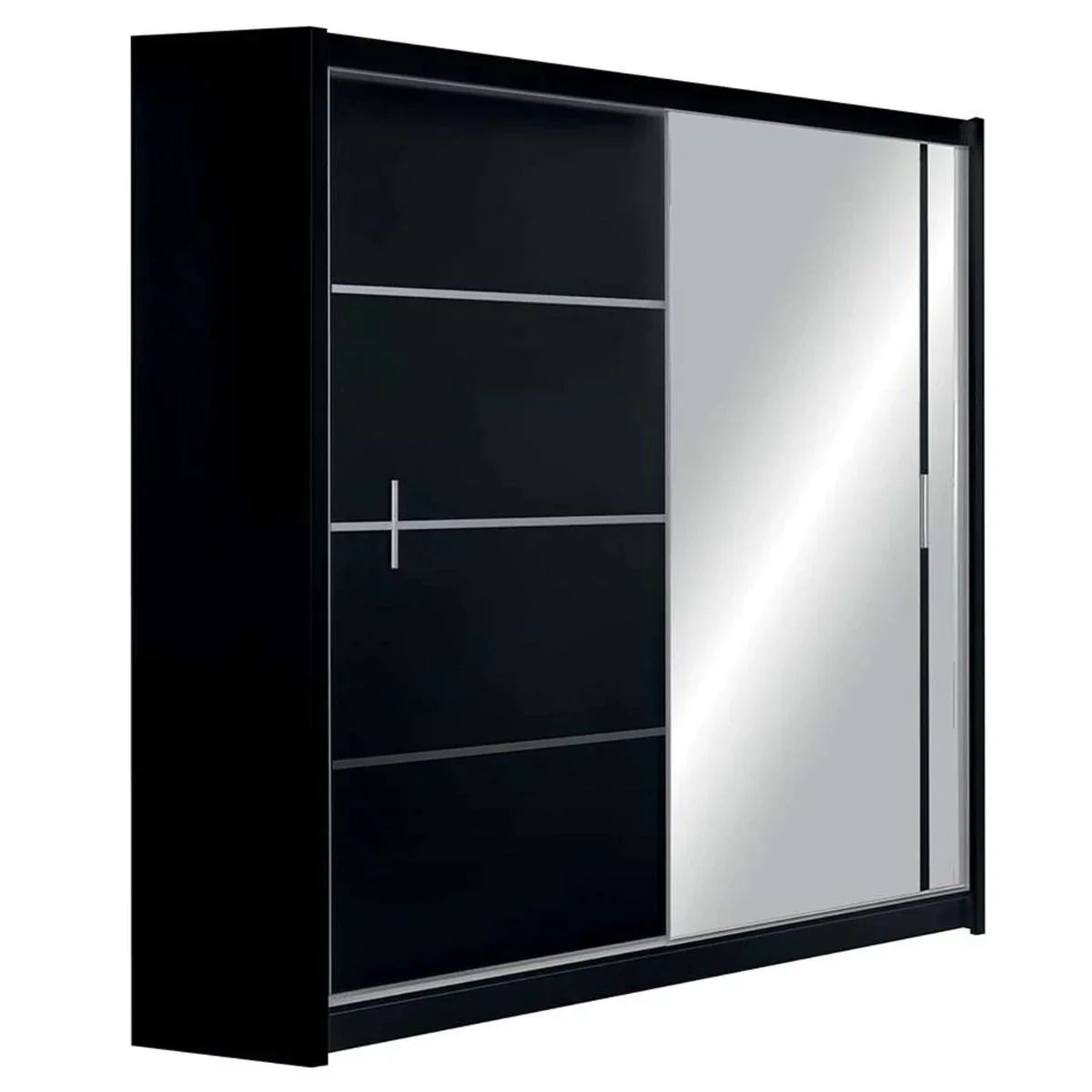 Broadland Sliding Door 203cm Wardrobe with Mirror - White, Black, Sonoma