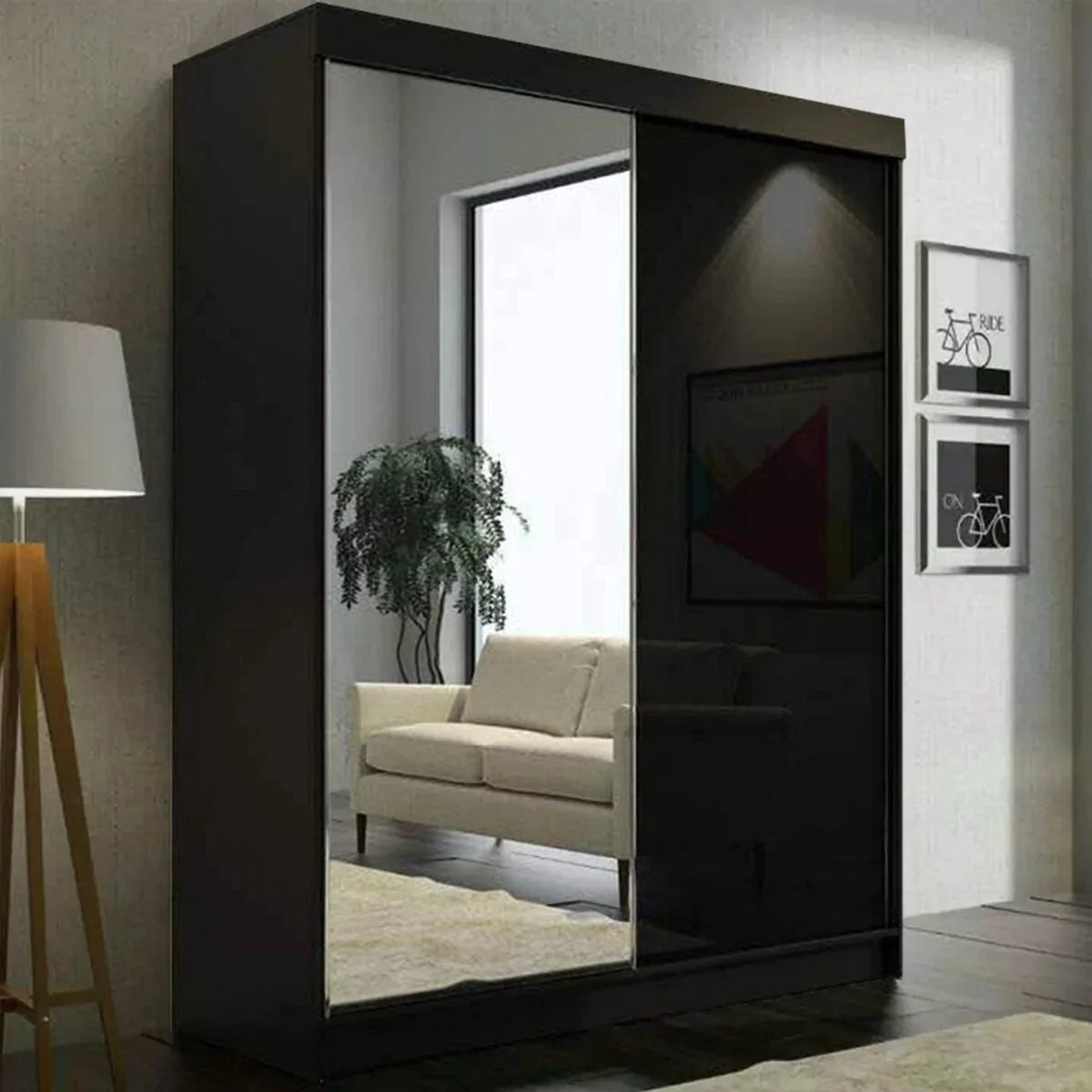 Vikas Gloss Sliding Door Wardrobe