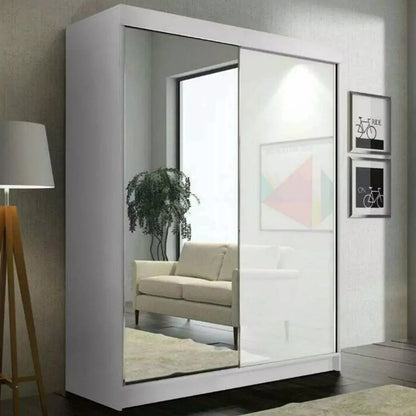 Texas White High Gloss Sliding Door Wardrobe - 3 Sizes