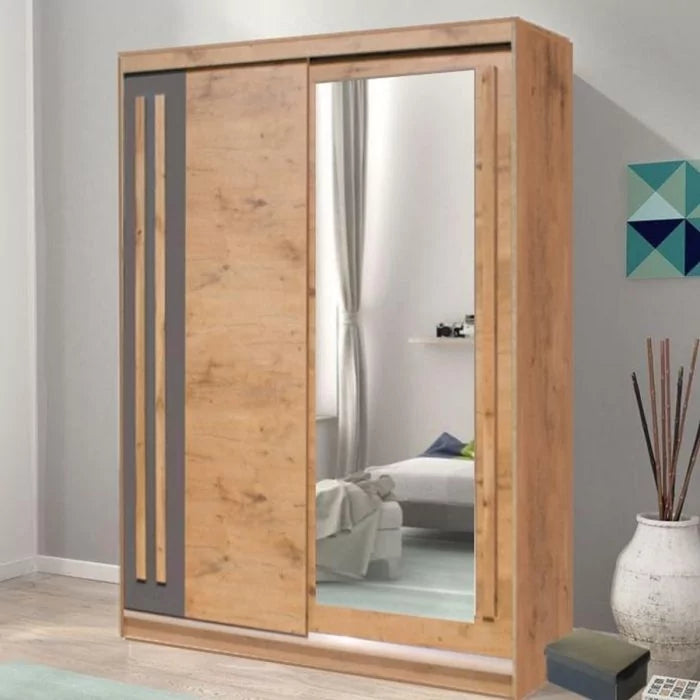 React Sliding Door Wardrobe 150cm - Oak Lancelot