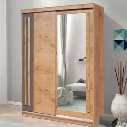 React Sliding Door Wardrobe 150cm - Oak Lancelot