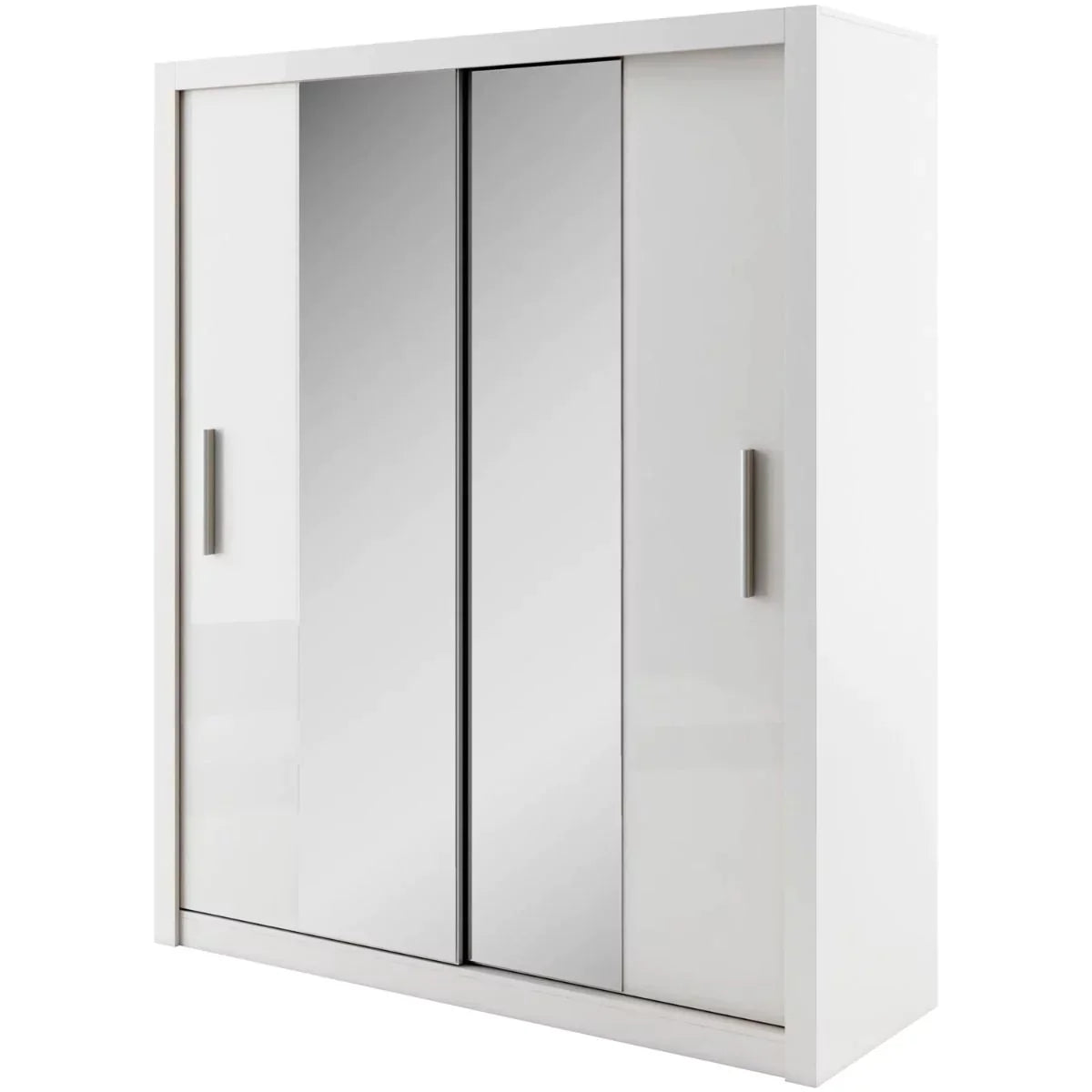 Bravo-03 Sliding Door Mirror Wardrobe 180cm - White Matt