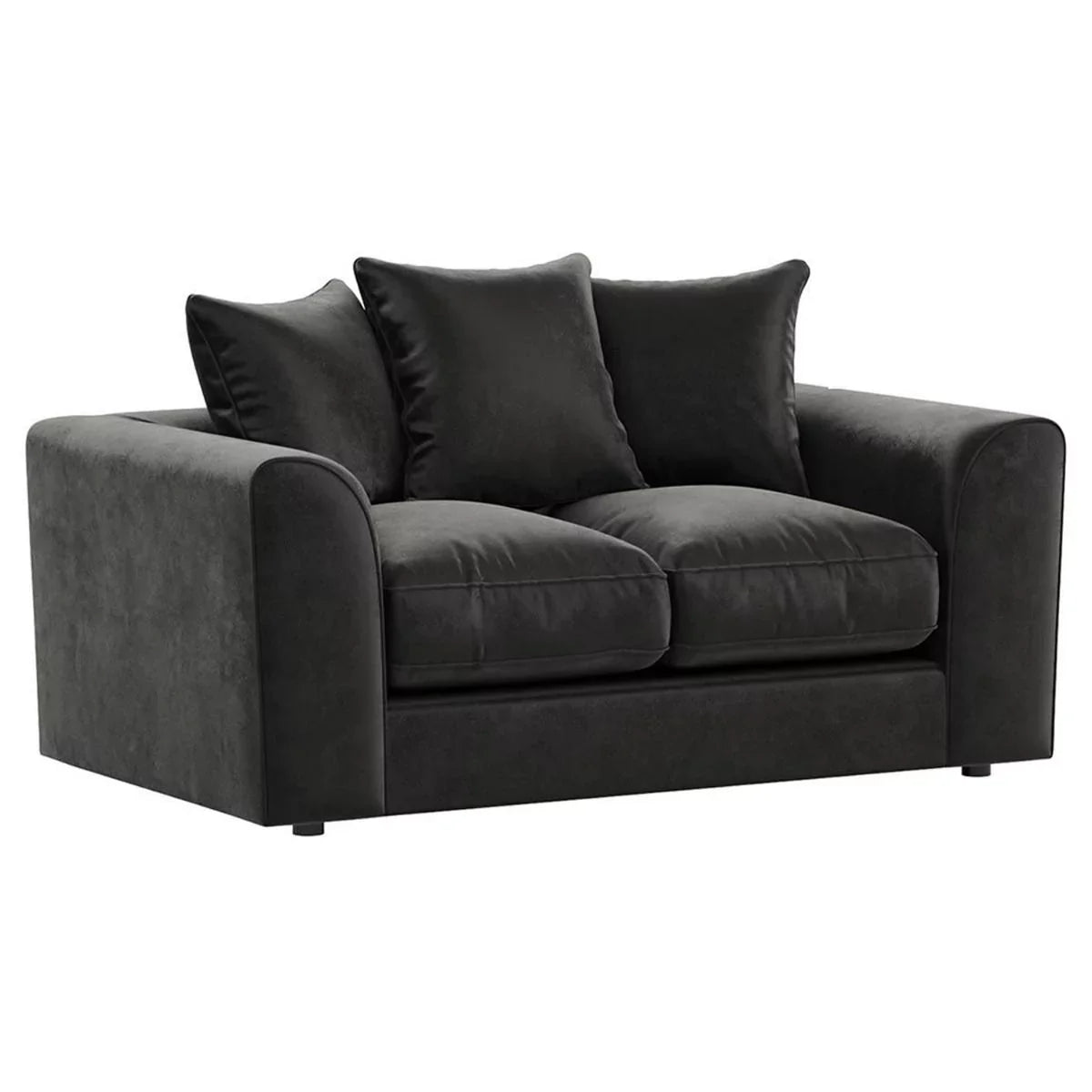 Bracknell Plush Black Velvet Corner Sofa - Left and Right Arm