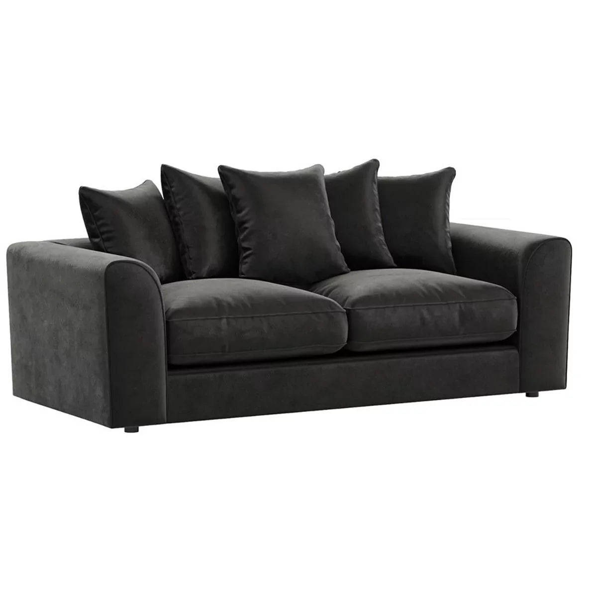 Bracknell Plush Black Velvet Corner Sofa - Left and Right Arm