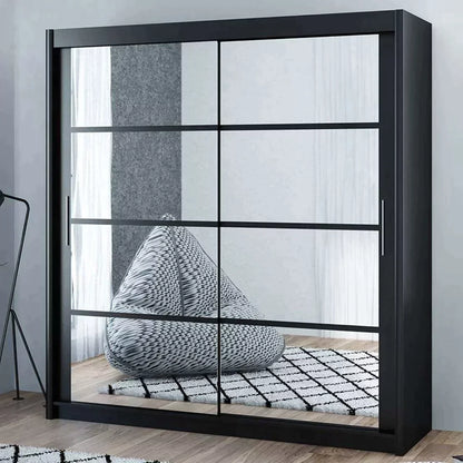 Dexter Sliding Door 203cm Wardrobe - White, Black, Grey