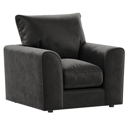 Bracknell Plush Black Velvet Corner Sofa - Left and Right Arm