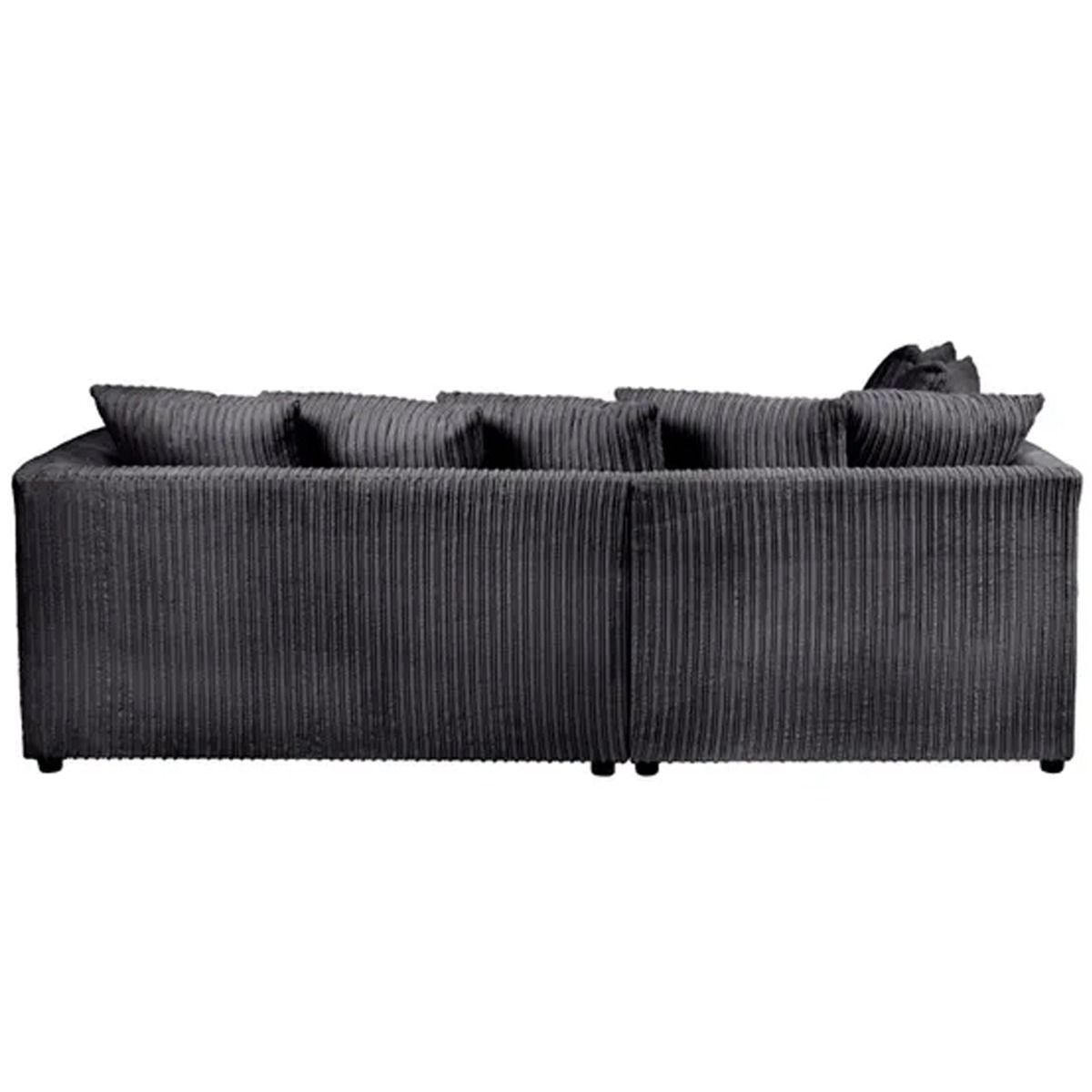 Blake Jumbo Cord Black Corner Sofa - Right and Left Arm