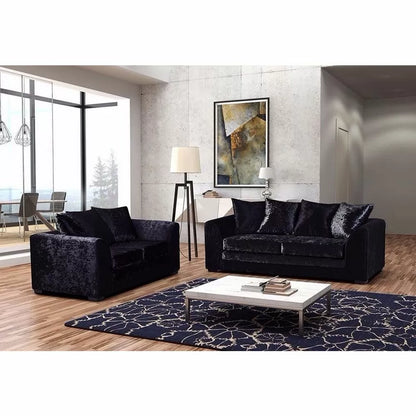 Arabia Crushed Velvet 2 Seater Sofa - Black