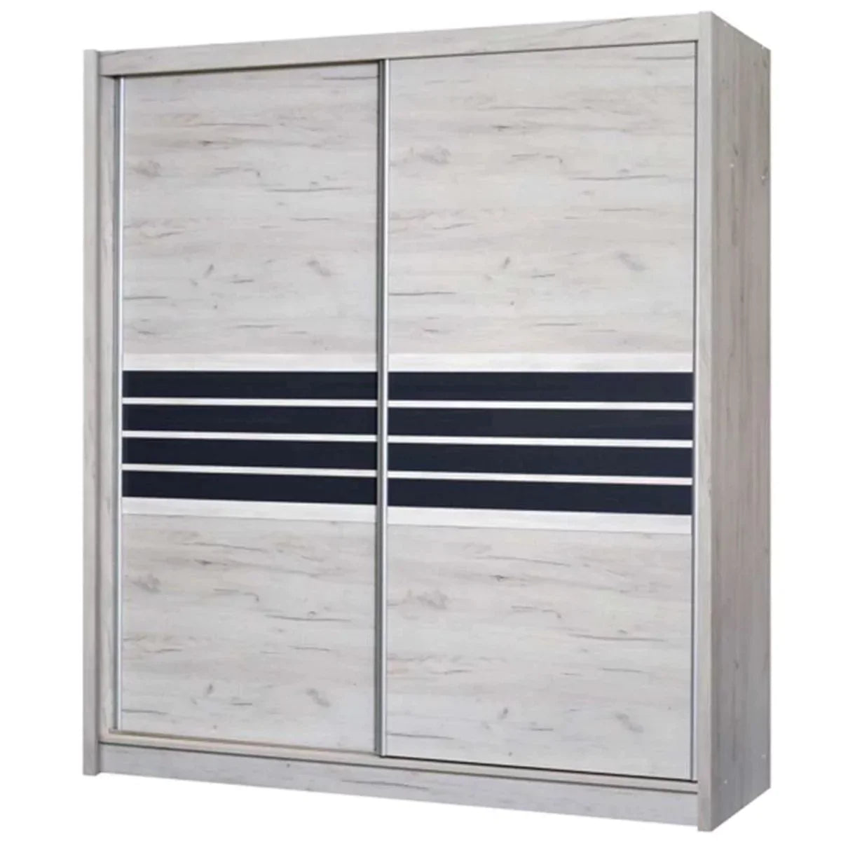 Dacorum Sliding Door 203cm Wardrobe Glass Stripes - Black or Oak