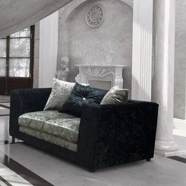 Serene Dual-Toned Crushed Velvet Corner Sofa Suite