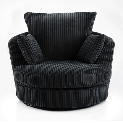 Narożna sofa Blake Full Back Silver Jumbo Cord z podłokietnikiem po prawej i lewej stronie – dostępna w innych kolorach