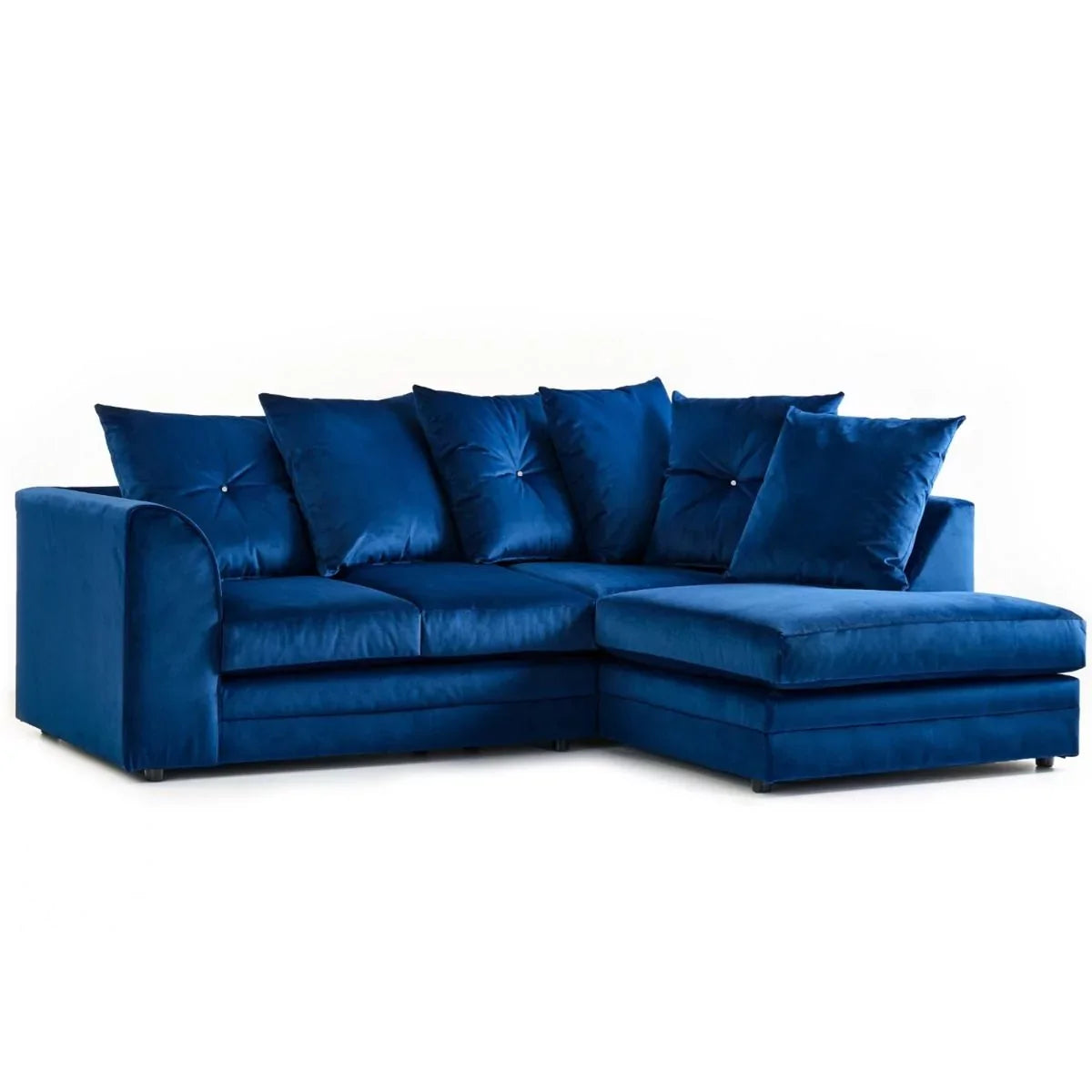 Sorretto Mink Velvet Fabric Corner Sofa - Left and Right Arm