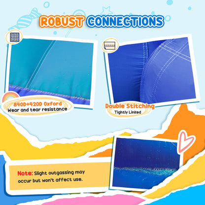 AIYAPLAY 5 in 1 Bouncy Castle for Children with 550W Blower, Water Slide, Splash Pool, Jumping Area, Climbing Wall, Cannon