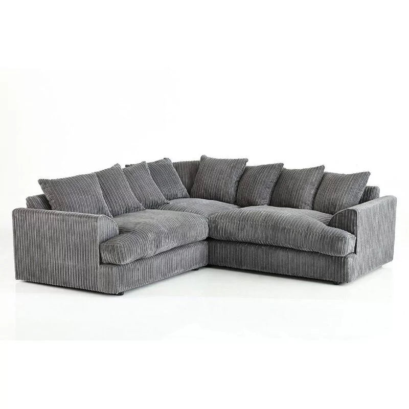 Jasper Jumbo Cord Corner Sofa - Coffee