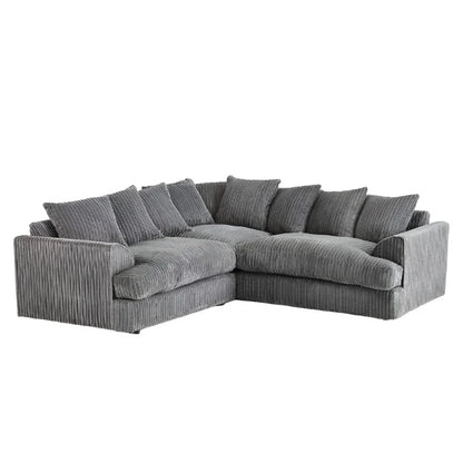 Jasper Jumbo Cord Corner Sofa - Black