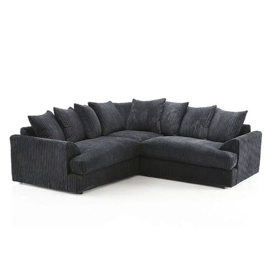 Jasper Jumbo Cord Corner Sofa - Black