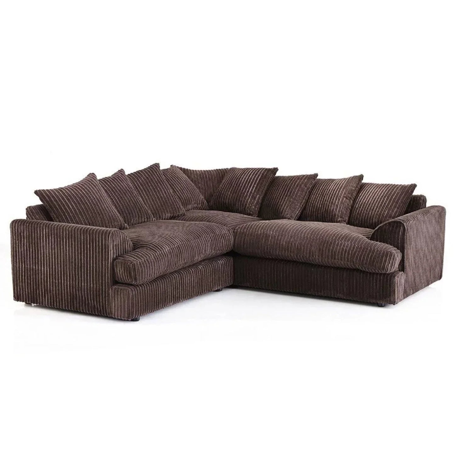 Jasper Jumbo Cord Corner Sofa - Coffee