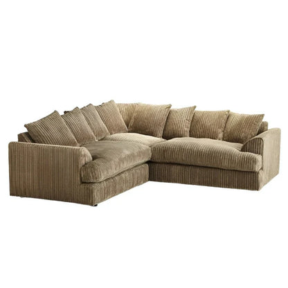 Jasper Jumbo Cord Corner Sofa - Brown