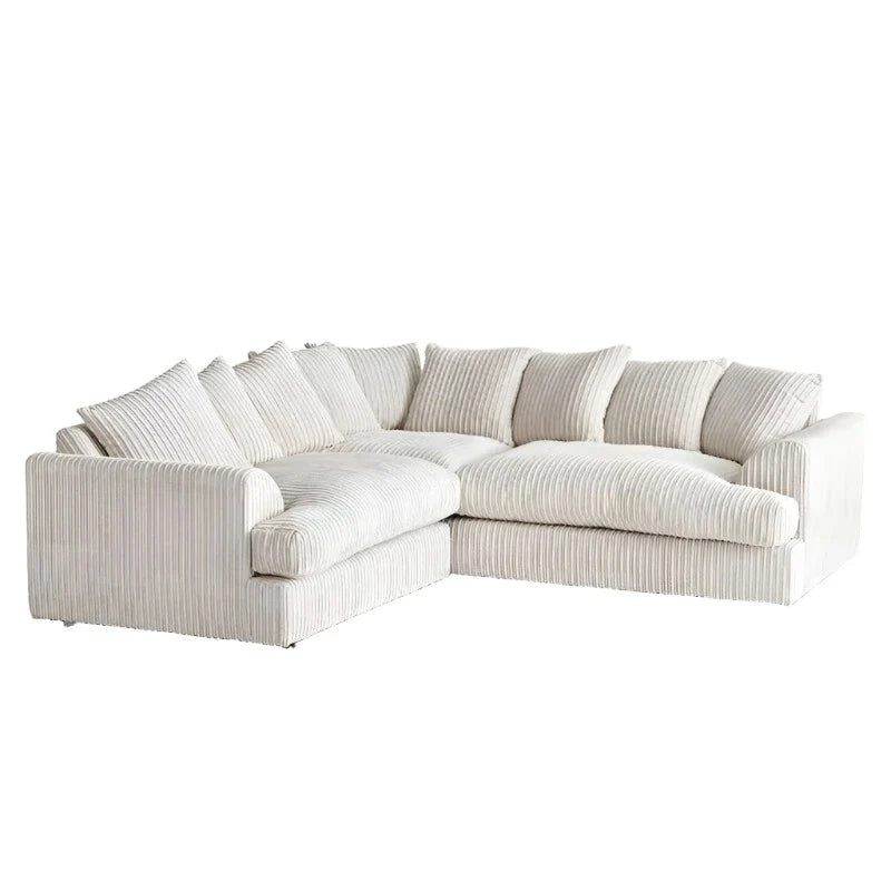 Jasper Jumbo Cord Corner Sofa - Coffee