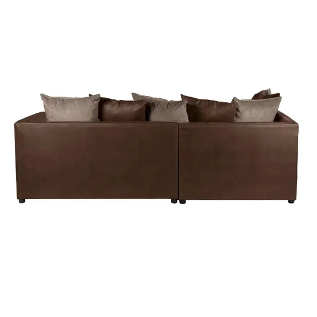 Blake Soft Faux Leather Chocolate Corner Sofa - Left and Right Arm