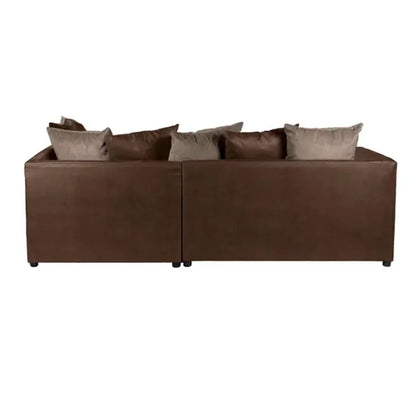 Blake Soft Faux Leather Chocolate Corner Sofa - Left and Right Arm