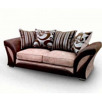 Sparrow Chenille Fabric 3 Seater and 2 Seater Sofa Set - Black & Grey / Brown & Beige