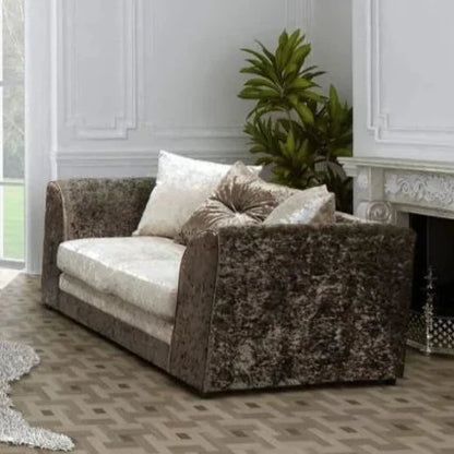 Serene Dual-Toned Crushed Velvet 3 Seater and 2 Seater Sofa Set